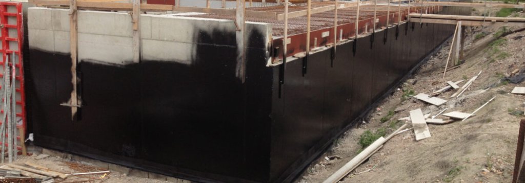 Liquid Rubber BelowGrade coating applied to external substrate