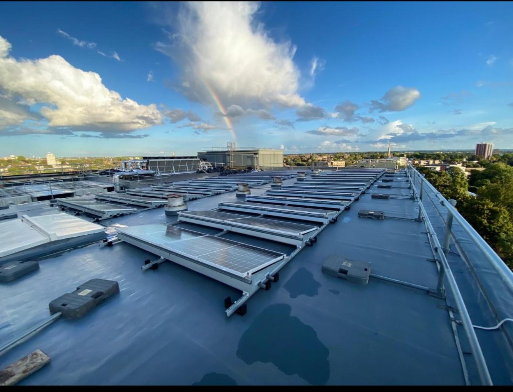Rocathaan HotSpray completed hospital roof — spray-applied polyurea waterproofing by Forti Nova