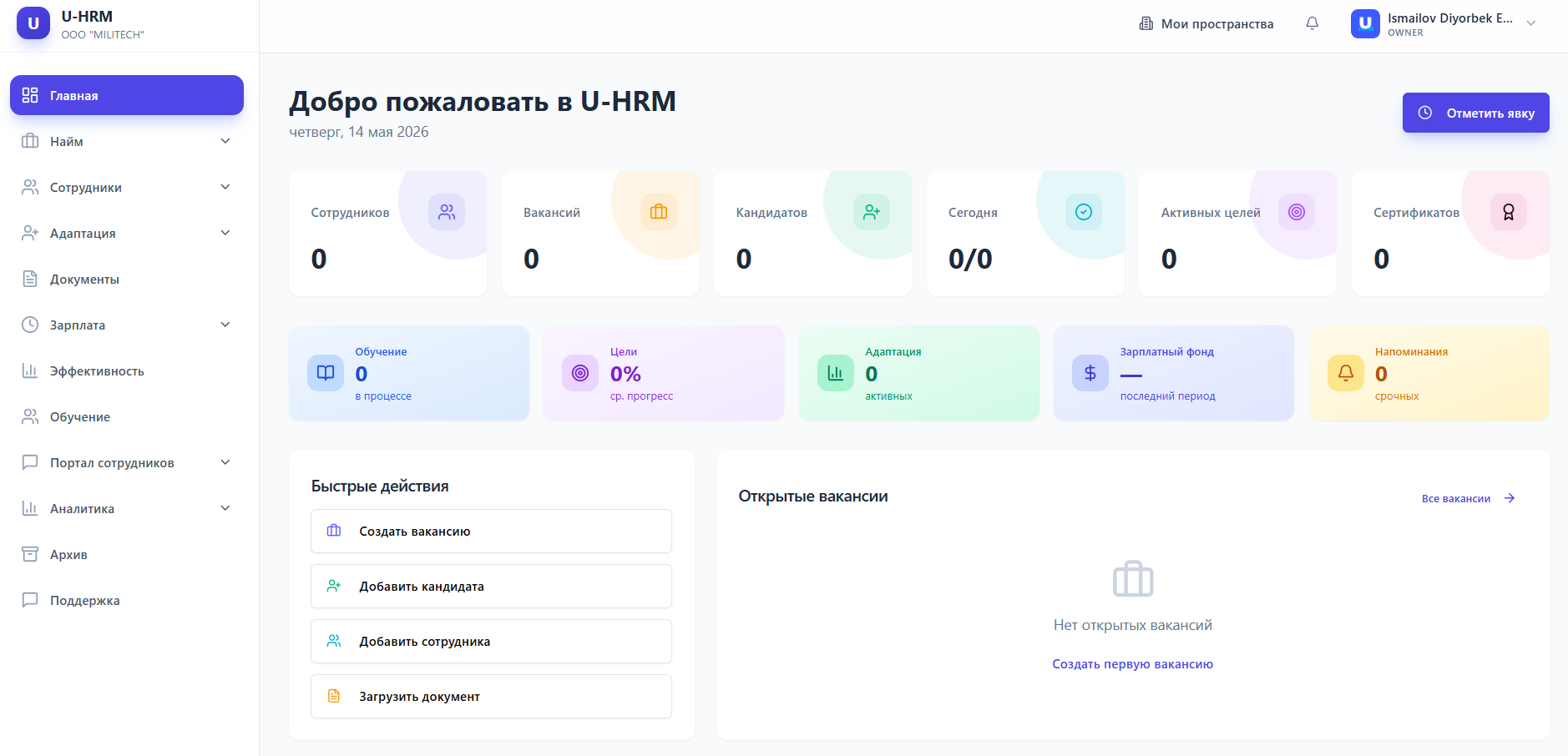 U-HRM Dashboard