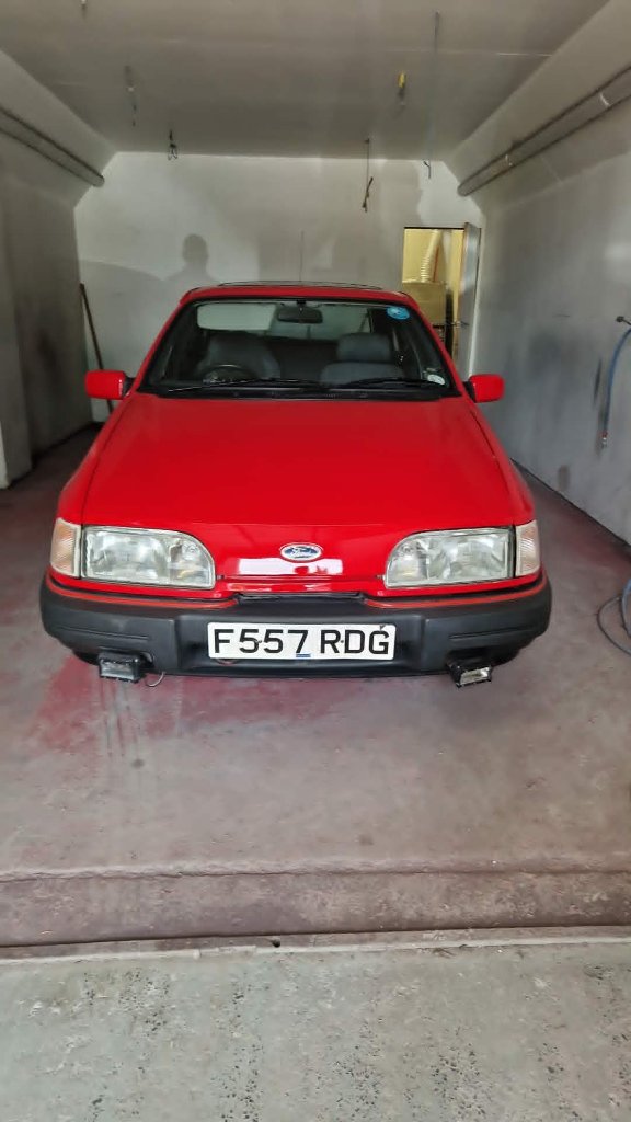 Ford Sierra classic respray in brilliant red — M&M Vehicle Repairs Tewkesbury