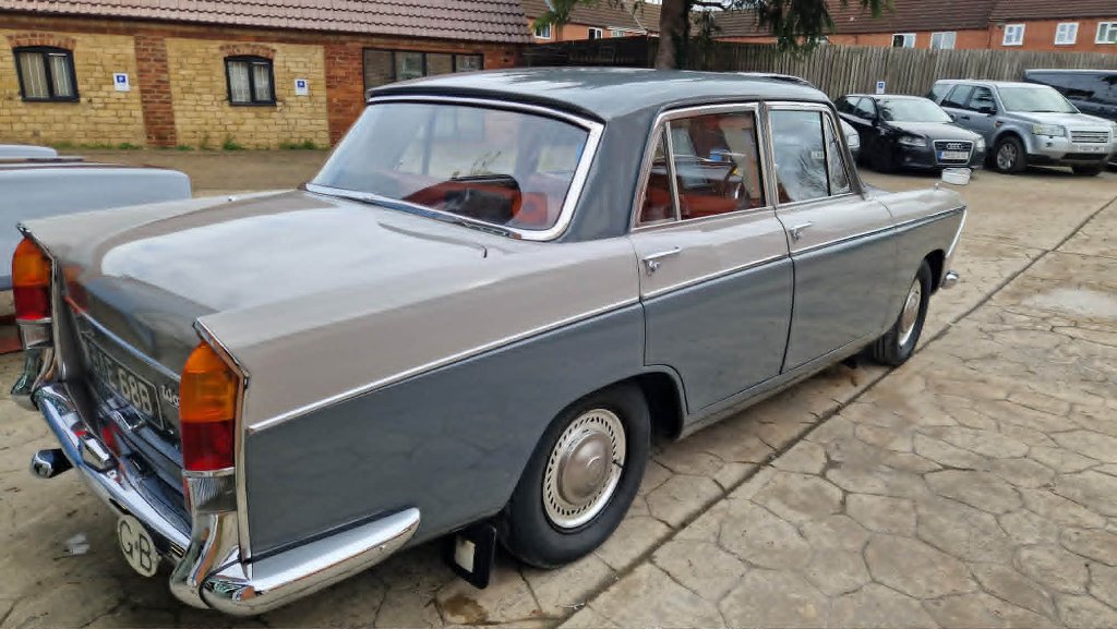 Classic Wolseley fully restored outside M&M Vehicle Repairs Tewkesbury