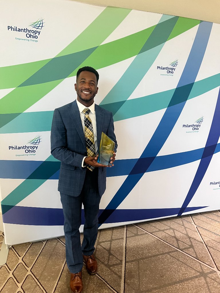 Philanthropy Ohio Award — on stage at the gala