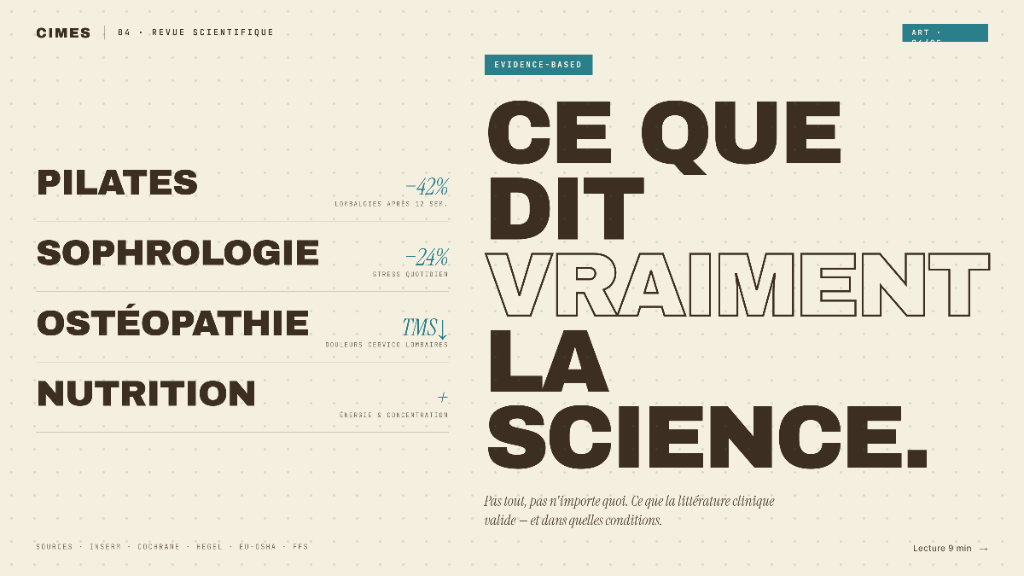 Ostéopathie, sophrologie, pilates au travail&nbsp;: ce que dit *vraiment* la science sur les bénéfices réels