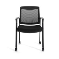 Mesh Back Guest Chair – Arms + Casters