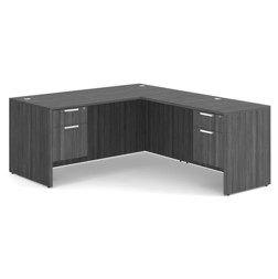 L-Shape Desk – Double Ped (30x66 + 24x48 return)