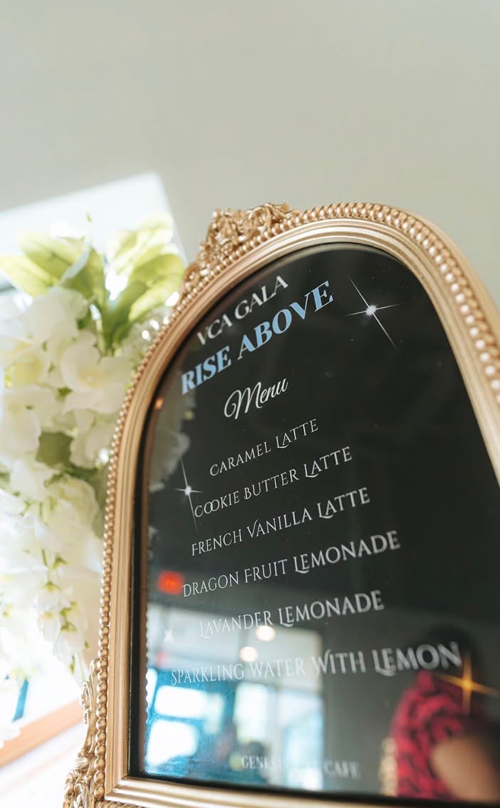 Gala menu signage