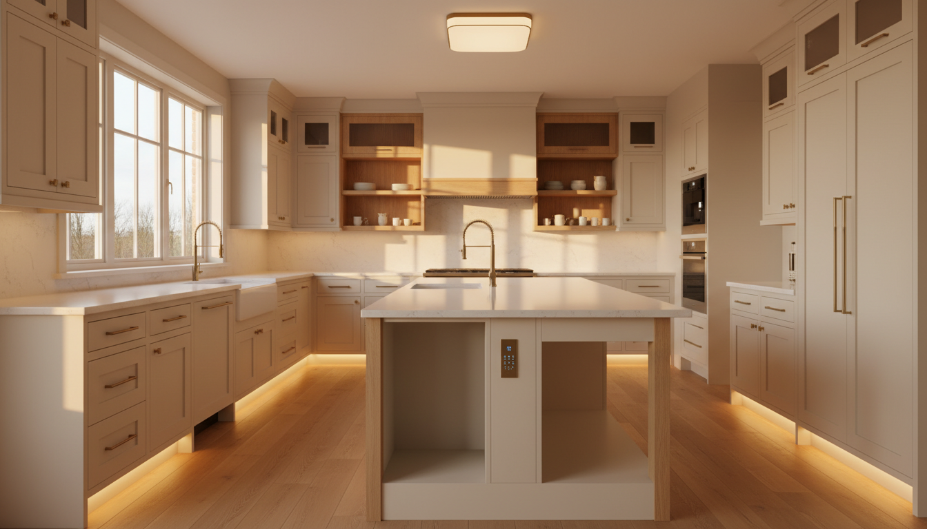 Luxury accessible kitchen remodel with modern-traditional design