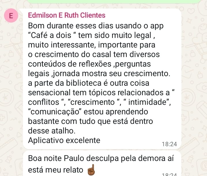 Edmilson e Ruth — usuários do Café a Dois