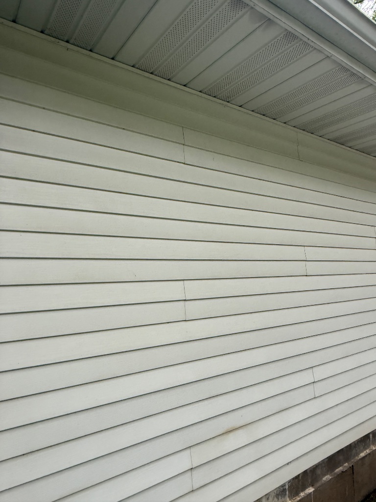 Close-up of clean siding after washing