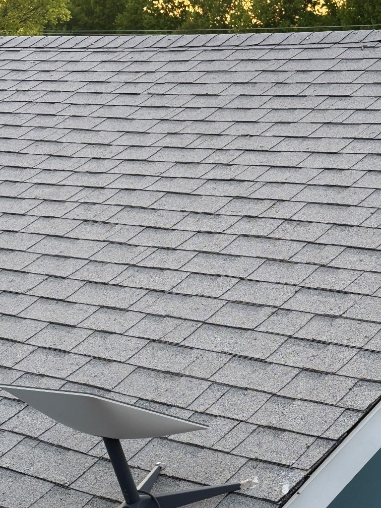 Hail damage marked on shingles