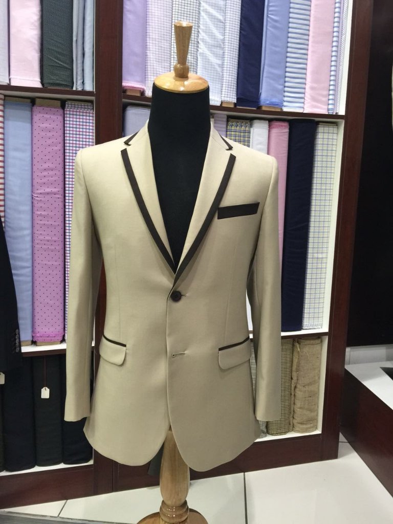 Cream Blazer — Contrast Piping