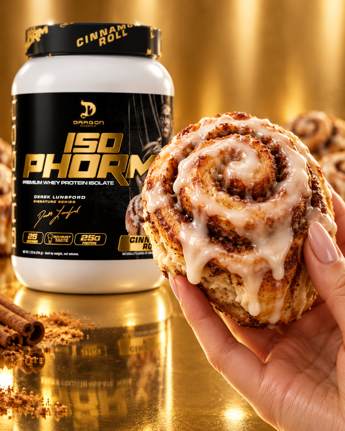DEREK LUNSFORD'S SIGNATURE SERIES IS GETTING A CINNAMON ROLL PROTEIN