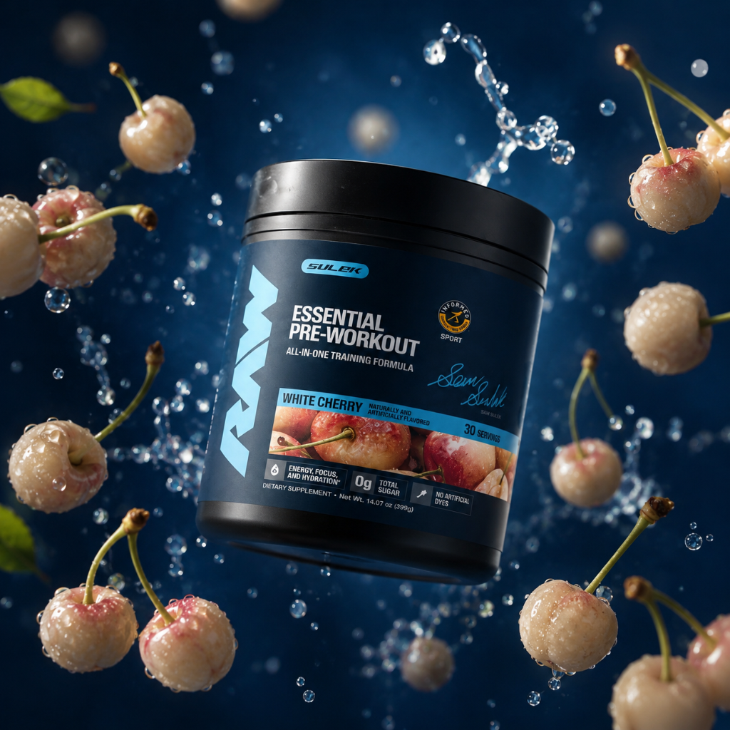 Sam Sulek's Signature White Cherry Essential Pre Arrives at Vitamin Shoppe