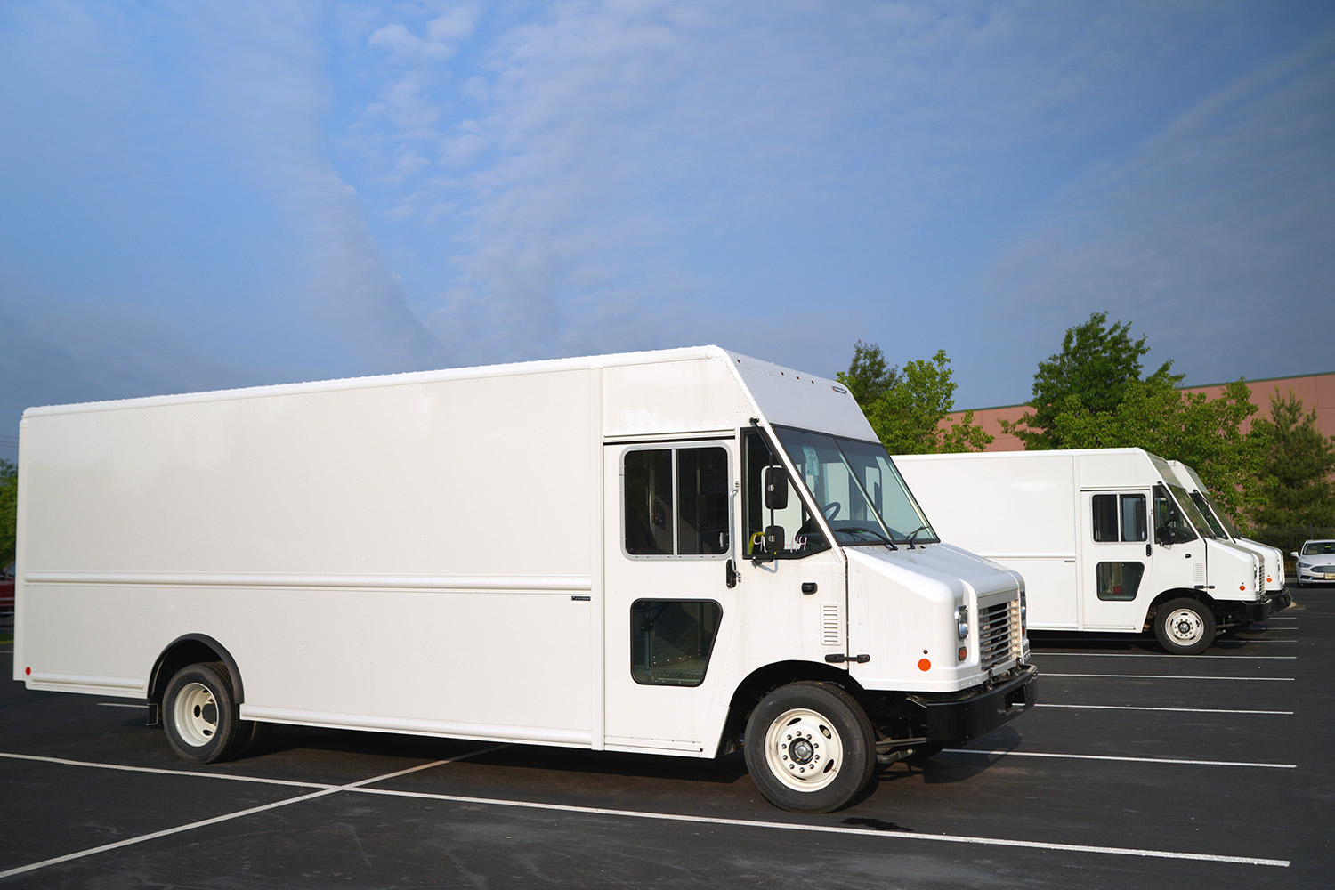 Fleet of delivery trucks