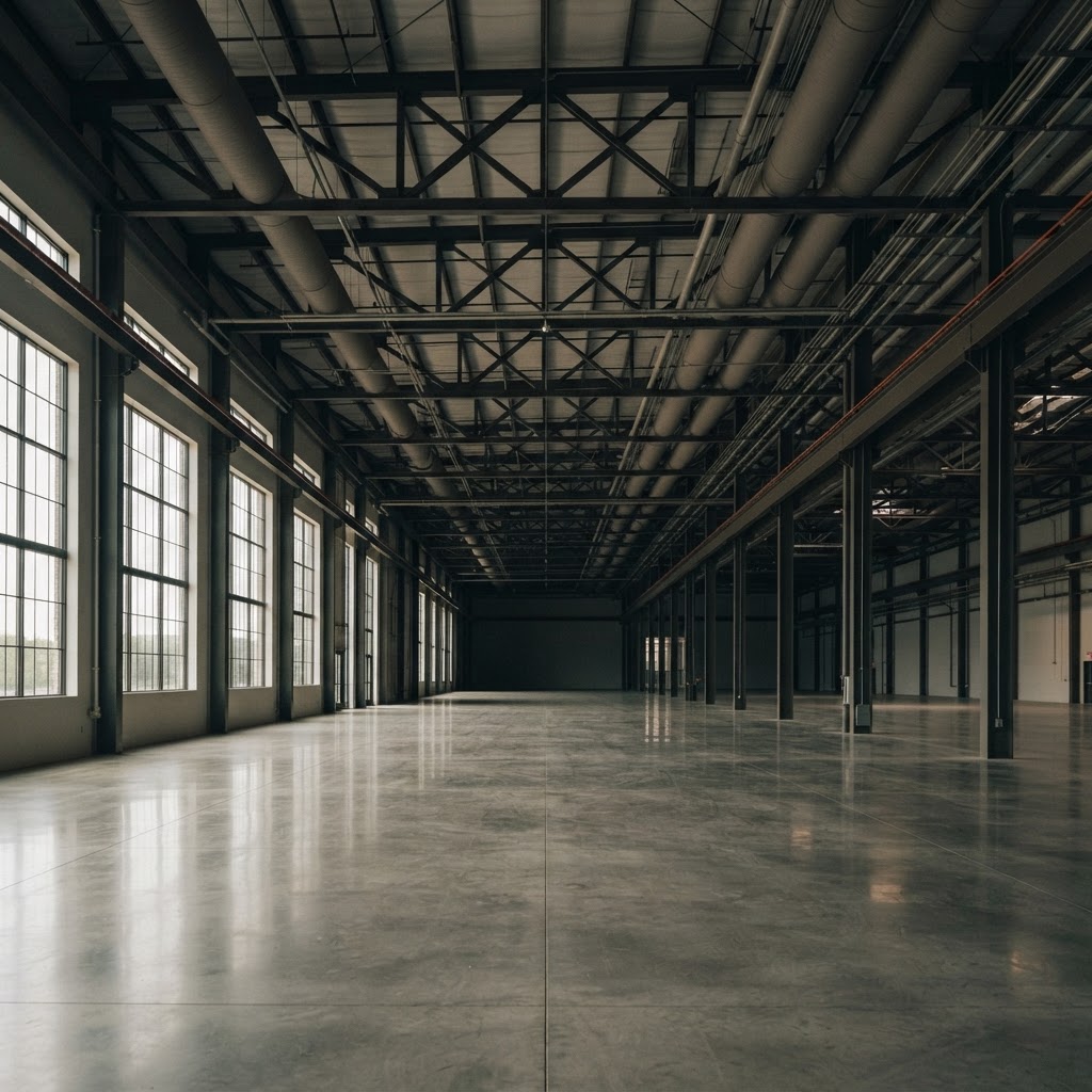 Inside an industrial facility