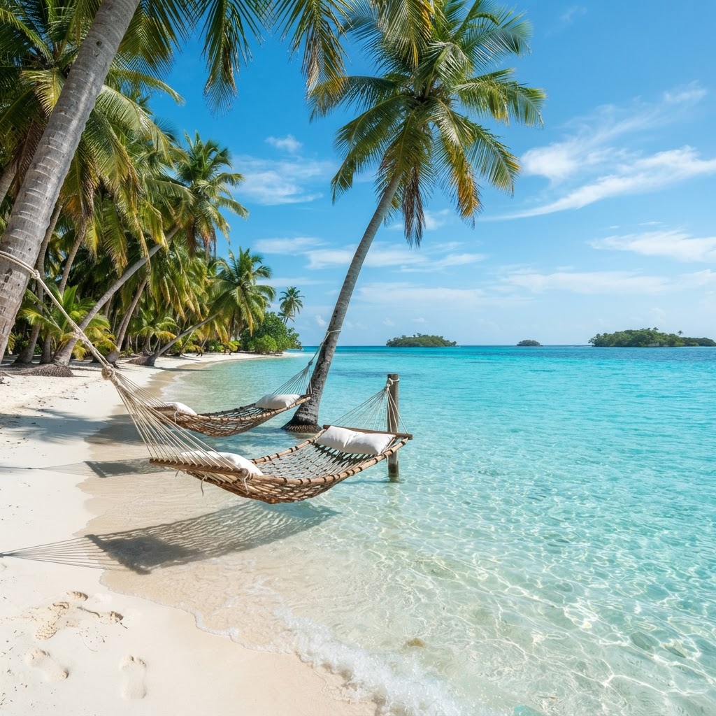 Hammocks over the Caribbean Sea