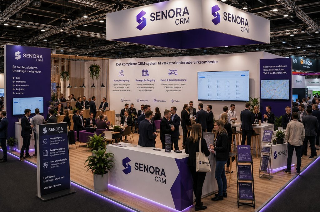 SenoraCRM messestand på en branche messe