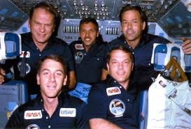 In-flight crew photo from STS-51-J aboard Atlantis