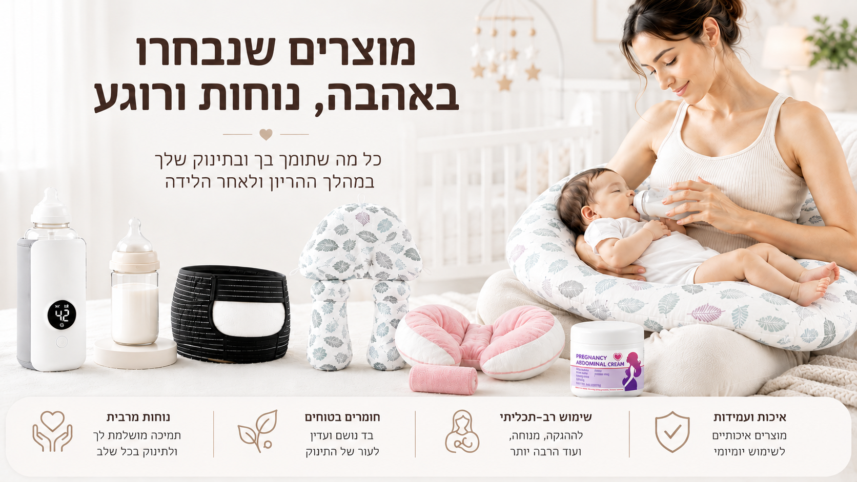 מוצרים שנבחרו באהבה, נוחות ורוגע