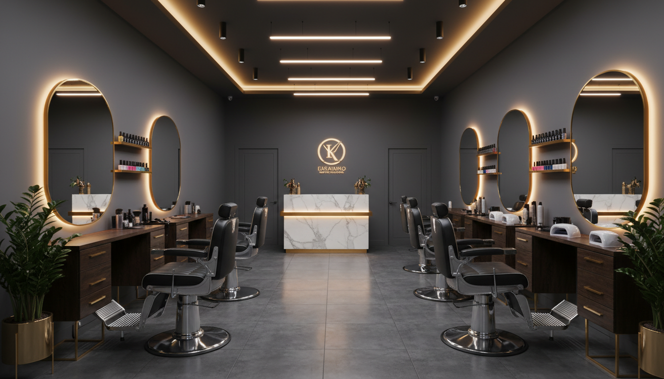 Tips N Blendz barbershop and nail salon interior in San Benito, Texas
