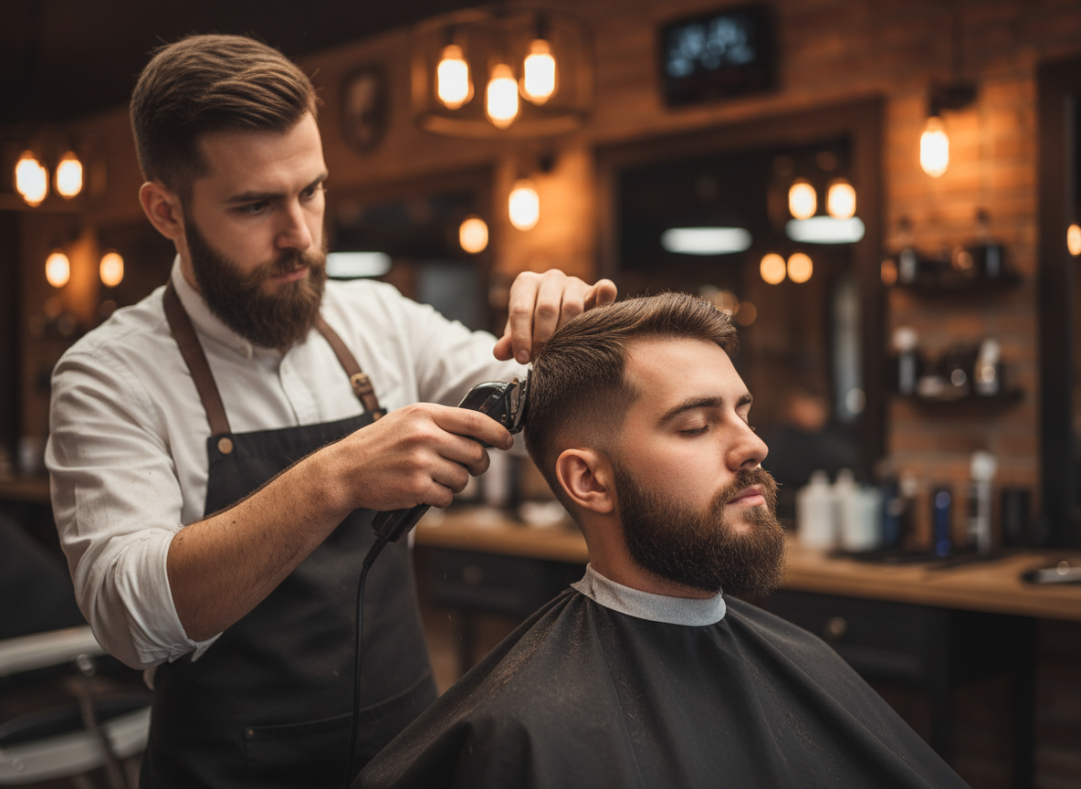 Professional fade haircut