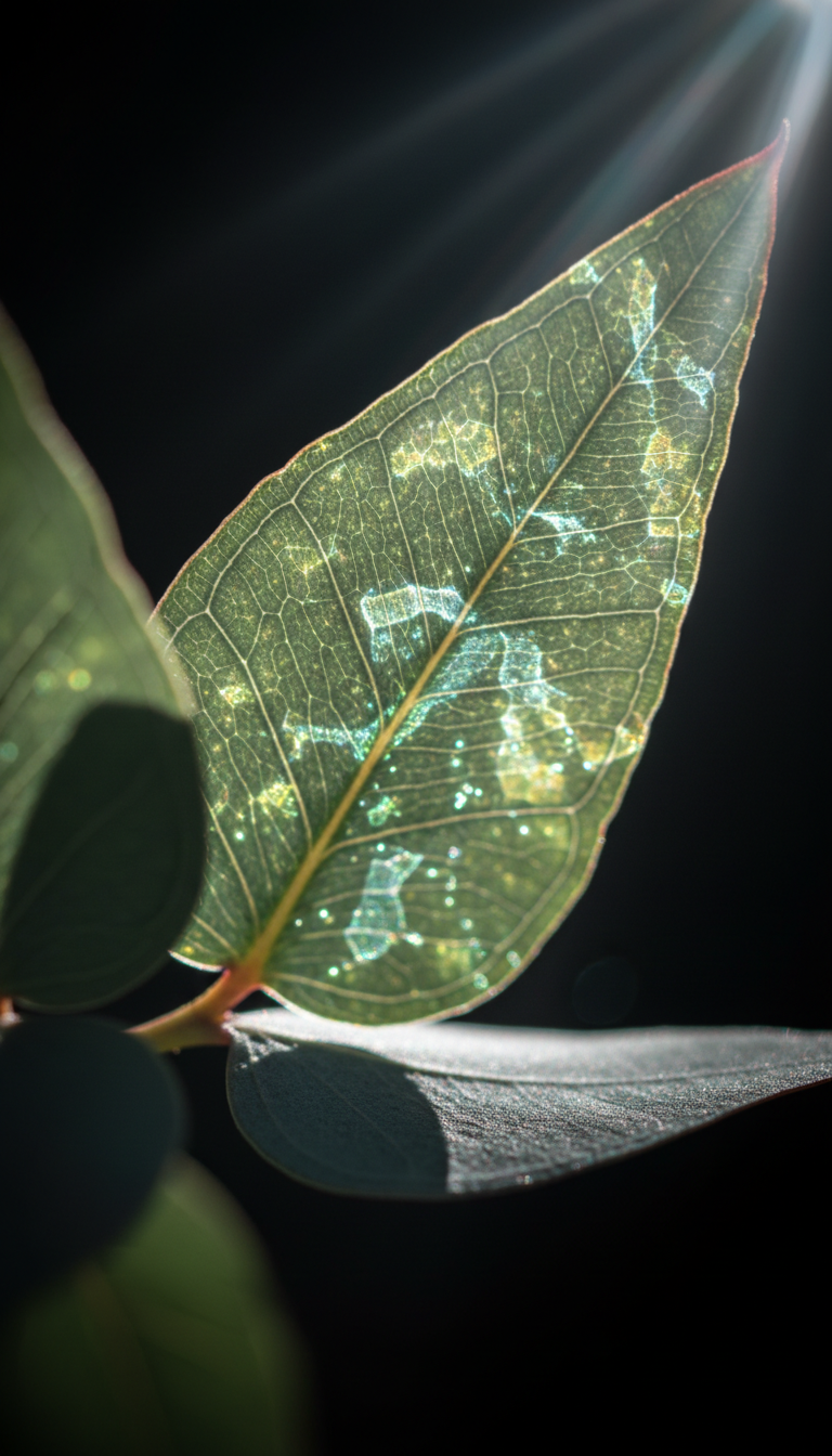Abstract light through botanical elements