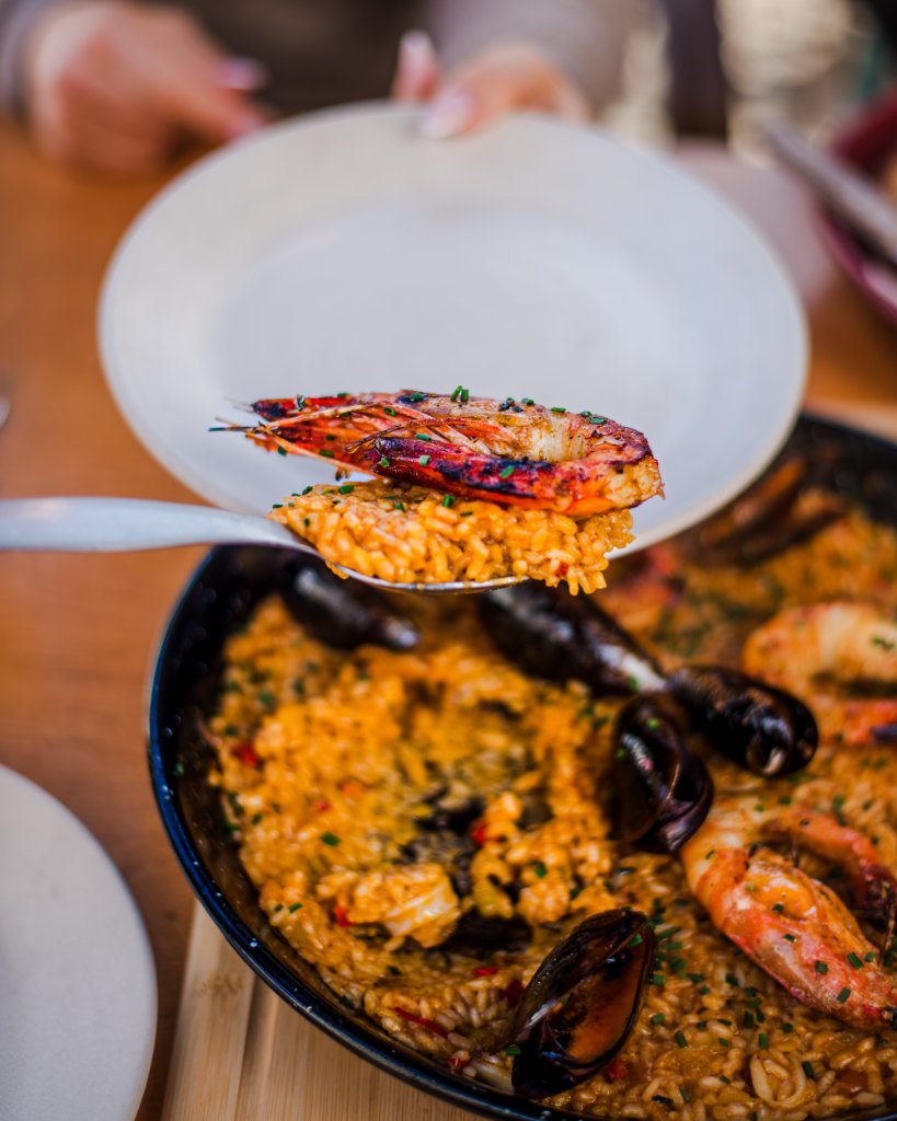Arroz de marisco na colher