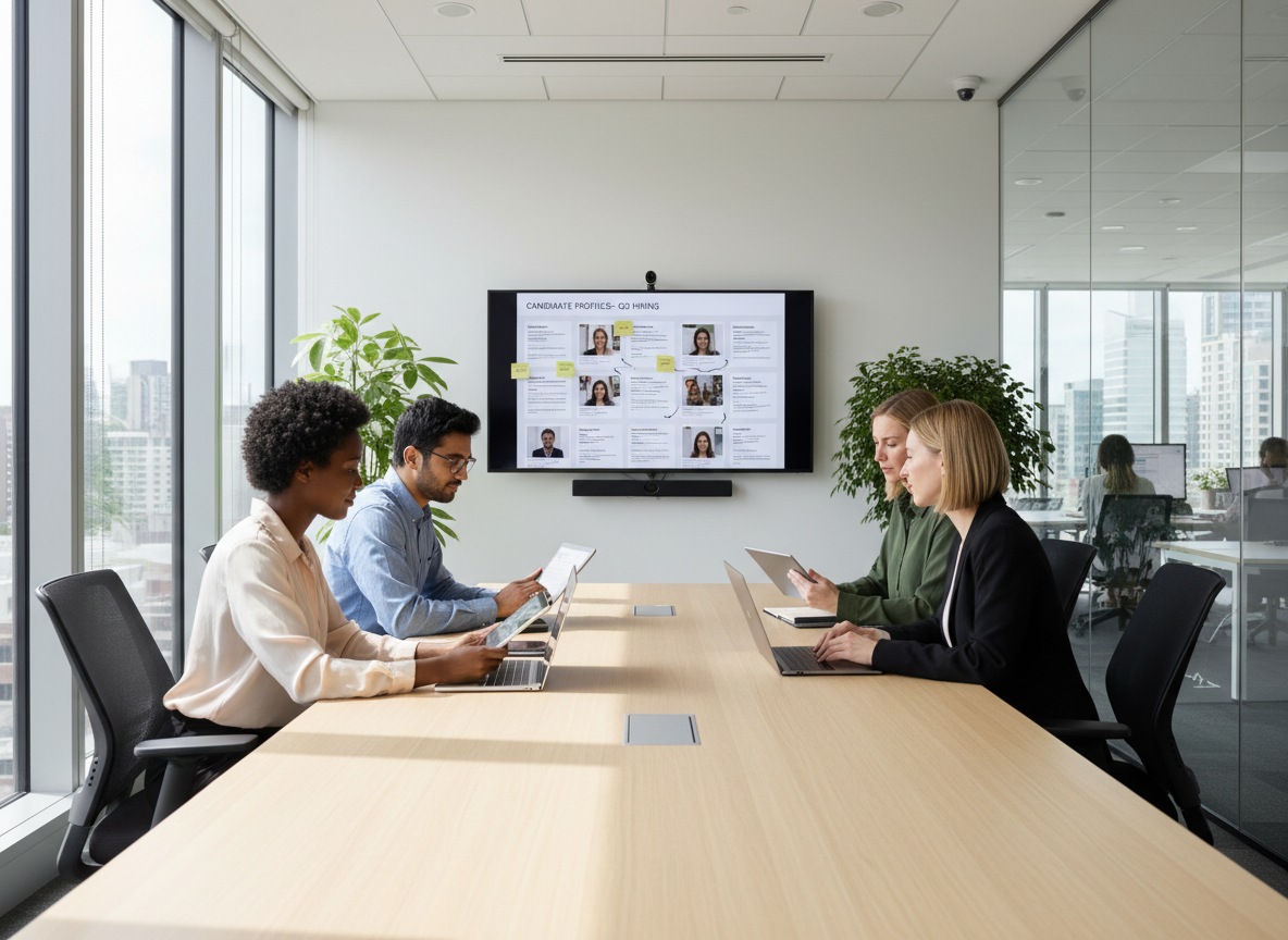 Hiring team reviewing candidate profiles