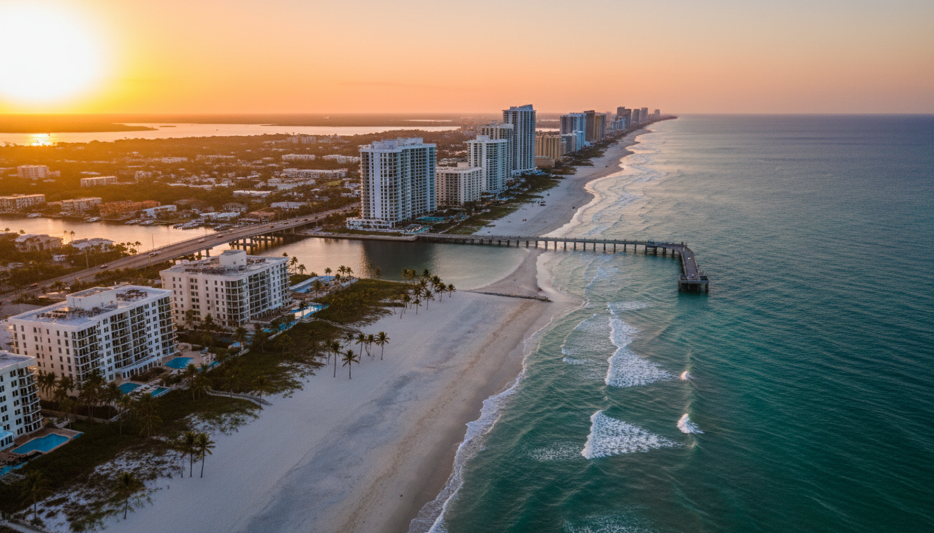 South Florida aerial coastline view