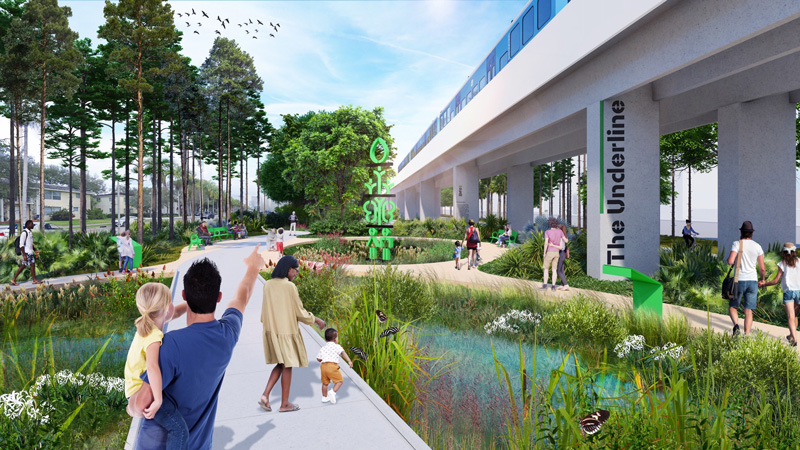Phase 3 rendering - family-friendly trail with community art