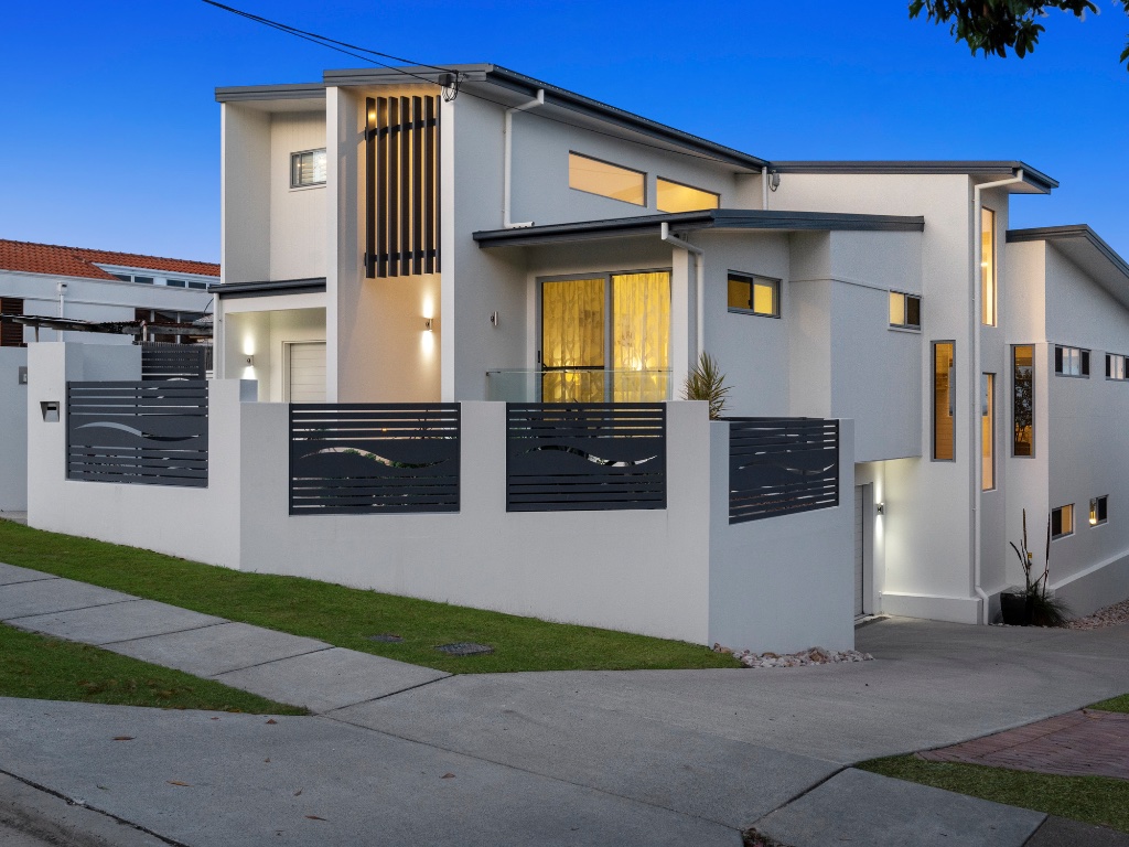 Oceana Terrace — contemporary facade at dusk