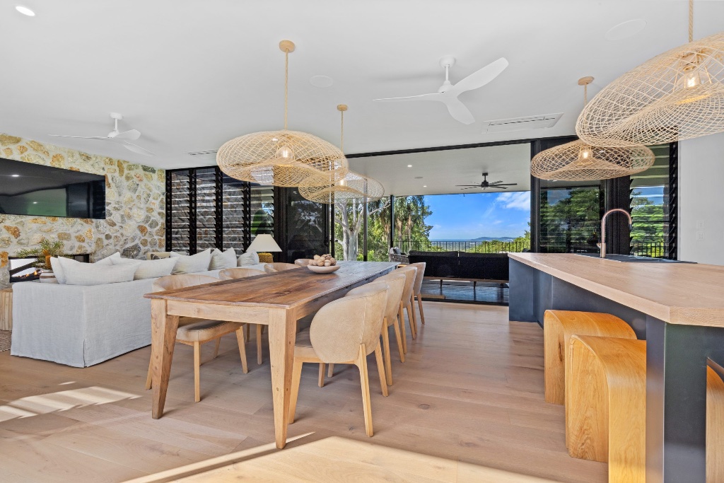 Tinbeerwah Road — kitchen island and stone feature wall