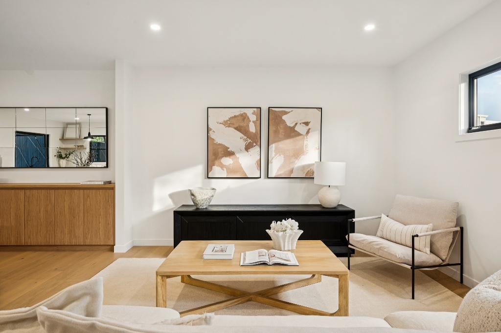 New build — open plan living with timber accents