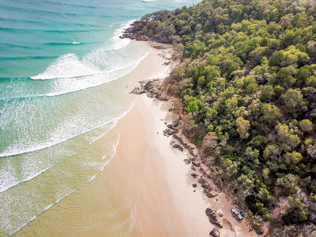 Noosa Heads aerial beach and national park