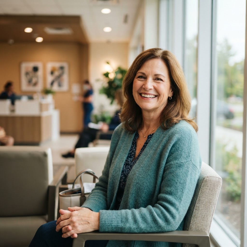 Happy patient smiling at Integrated Medical & Chiropractic Centers