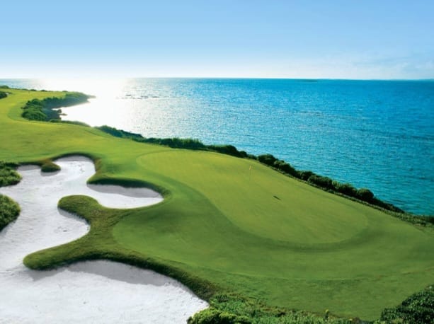 Luxury golf course overlooking the ocean, Bahamas