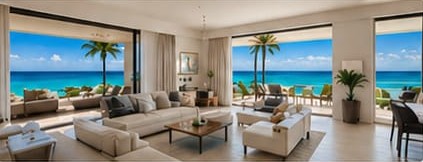 Luxury beachfront condo interior