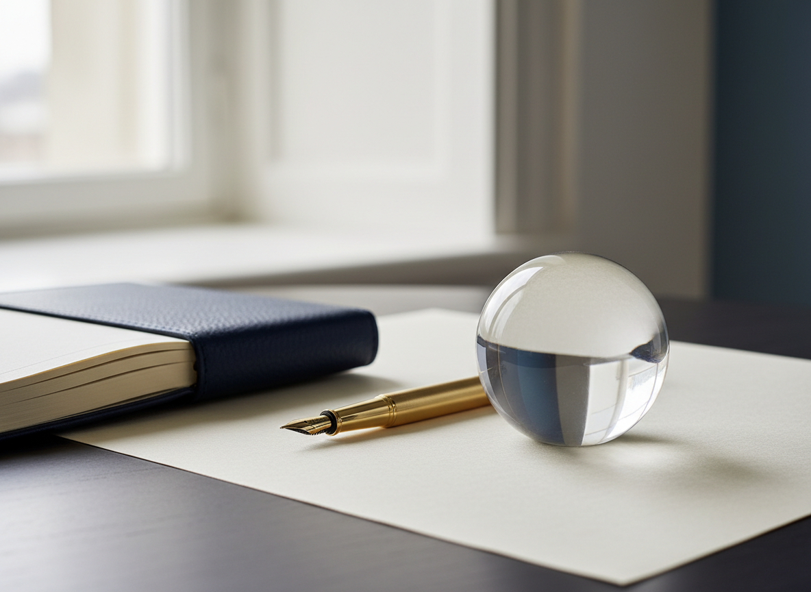 Executive workspace with strategic materials