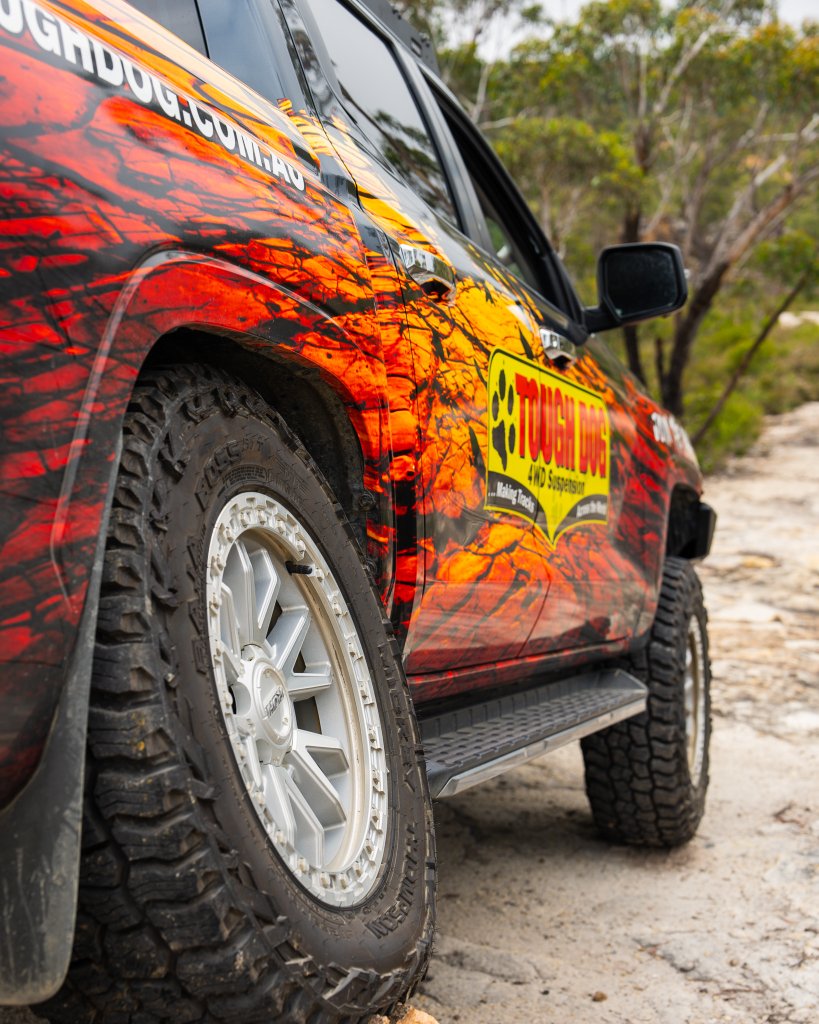 Tough Dog suspension working where it counts — underneath.