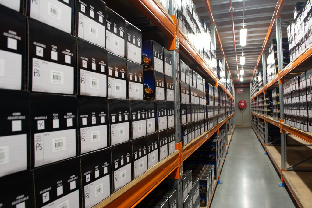 Foam Cell shock absorbers on warehouse shelves