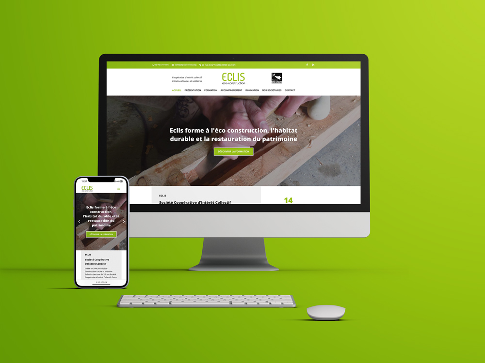 Site internet SCIC Eclis — réalisation e-ssentiel agence web Saint-Malo
