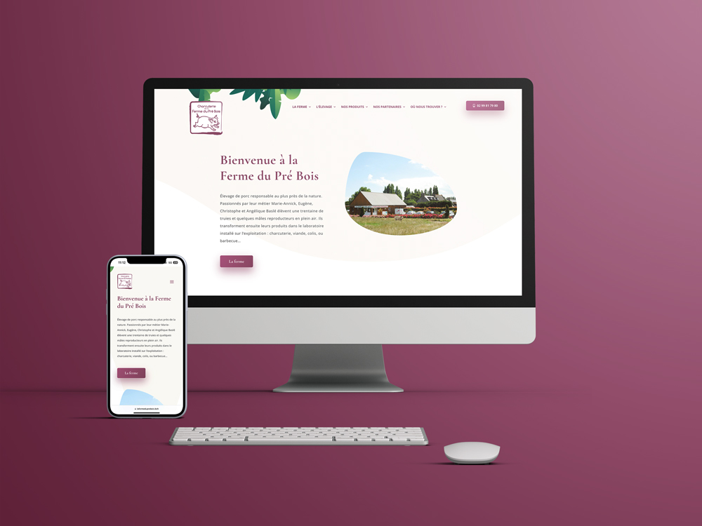 Site internet Ferme du Pré Bois — réalisation e-ssentiel agence web Saint-Malo
