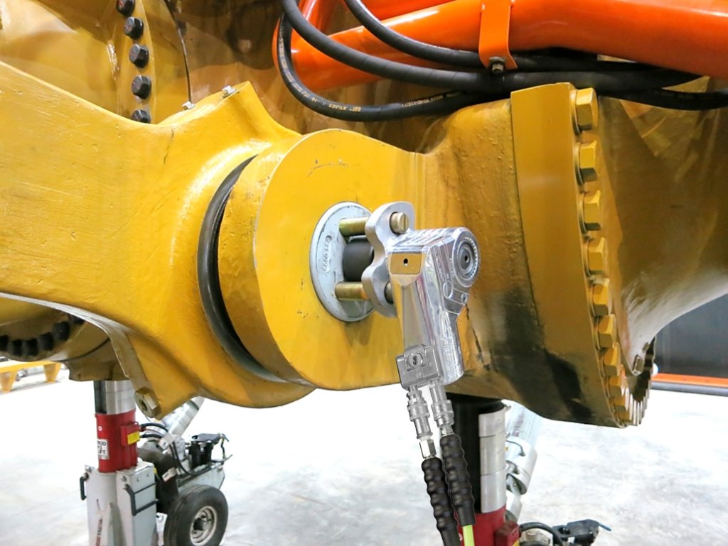 Serrage sur engin de chantier