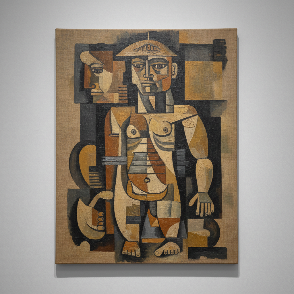 Cubist Study — Oil on canvas · analytical cubism