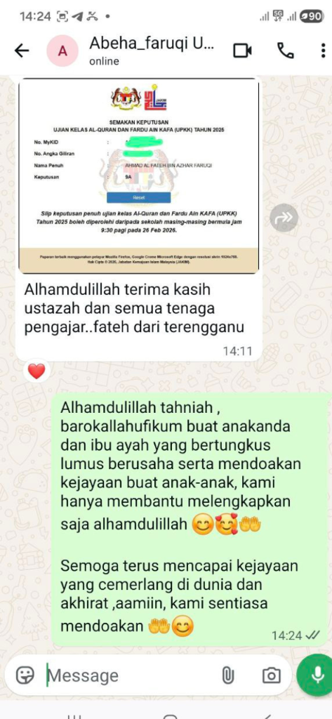 Testimoni Ibu Ahmad Al-Fateh (Terengganu)