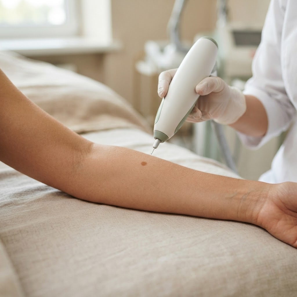 Wart or Sun Spot – Small (approx. 1-cent coin size) — Blue Laser & Skin Imperfections · Treatment at Grupo Ryo