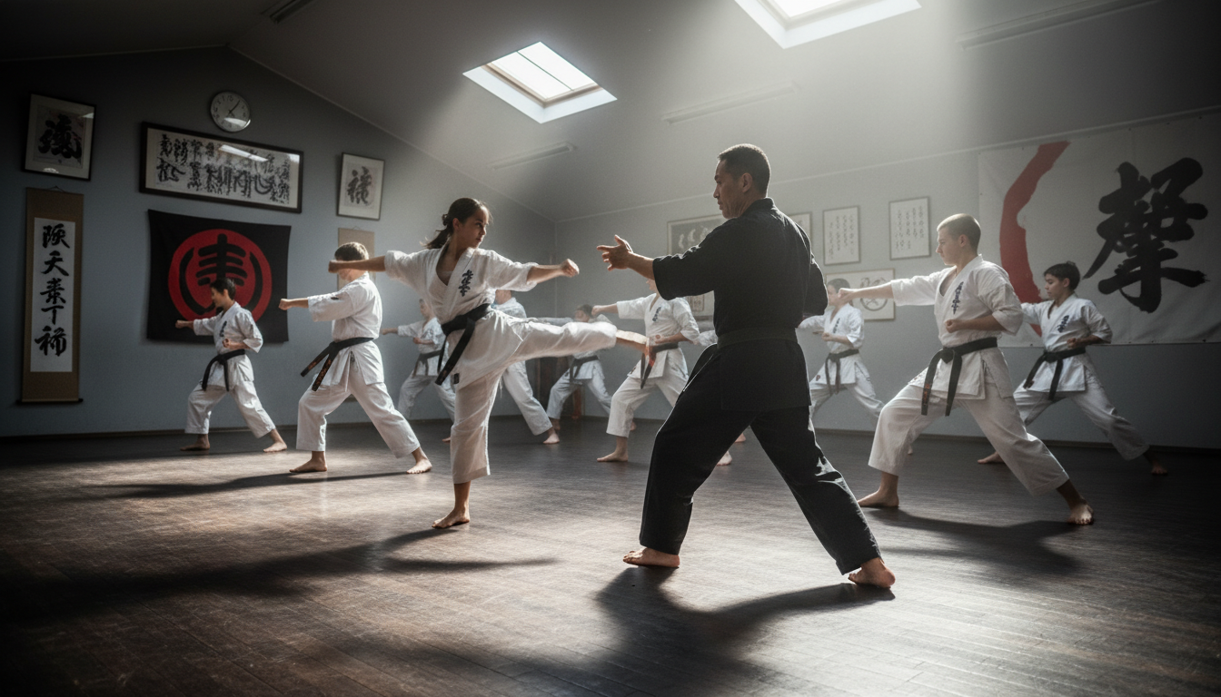 Karate training session