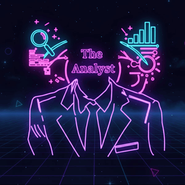 The Analyst — neon cyber-luxury identity concept
