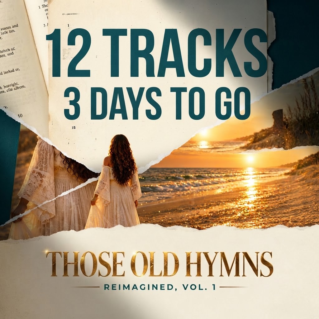 Those Old Hymns: Reimagined, Vol. 1 — corrected bold editorial countdown poster (4:5)