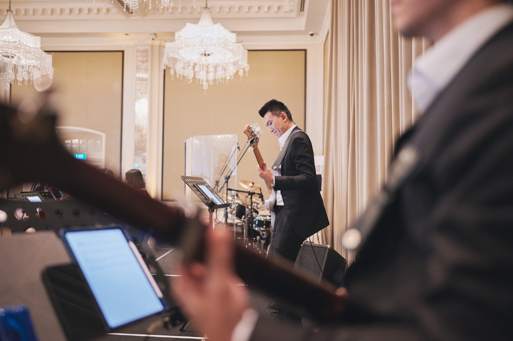 Live band performing at an event in Singapore